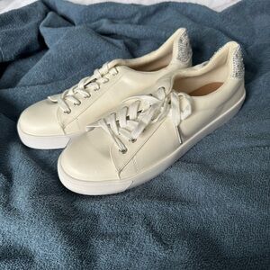Torrid Women's Cream/Off White Lace-Up Embellished Sneakers - 9WW - NWOT